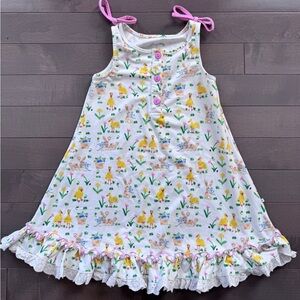 SweetHoney White Dress with Pink and Yellow Accents